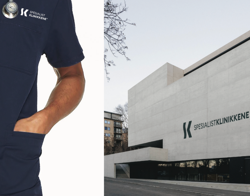 Papelería corporativa para clínica Specialistklinikkene – Brevpapir og visittkort for norsk helseklinikk