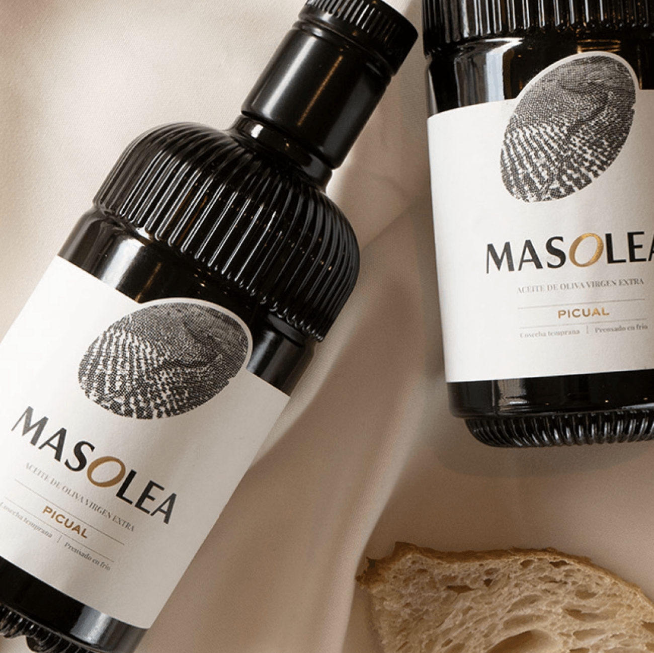 Packaging premium para aceite de oliva virgen extra MASOLEA.